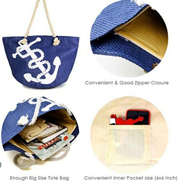 XL Anchor Tote/Beach Bag - Picture 4 of 11